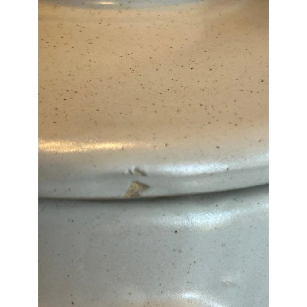VINTAGE 'WEST BEND' 1960's CERAMIC STONEWARE GLAZED BEAN POT- FORK & SPOON MOTIF